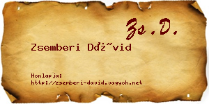 Zsemberi Dávid névjegykártya